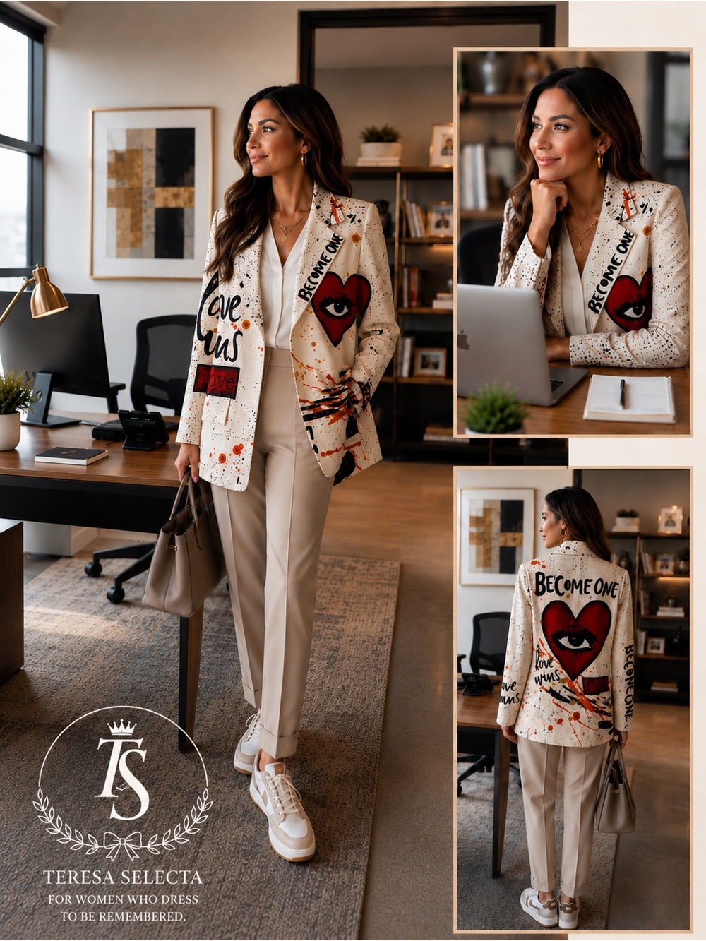 NWT Loowie Made in Italy 🇮🇹 Graffiti Art Blazer Jacket | Heart Graphic. One Size